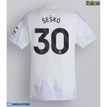 Camisa de Futebol Manchester United Benjamin Sesko #30 Equipamento Secundário 2025-26 Manga Curta